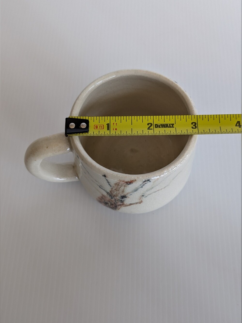 Rustic Studio Pottery Mug Handmade Stoneware Abstract Tree Ceramic Cup - Picture 10 of 10
